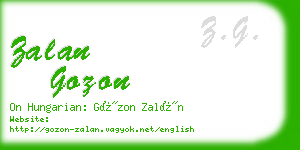 zalan gozon business card